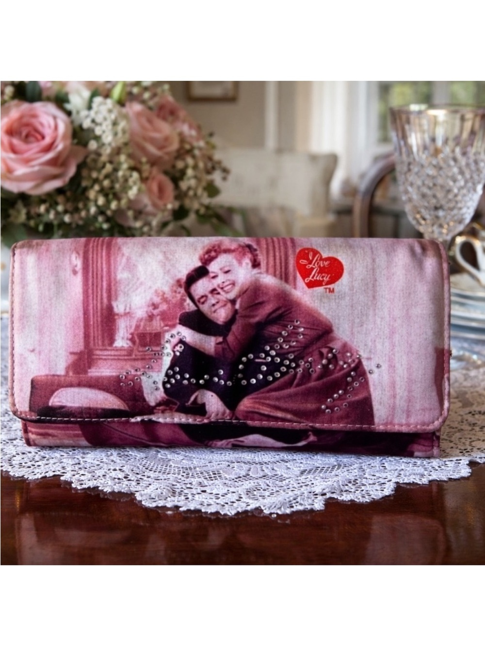Vintage I Love Lucy Pink Photo Wallet